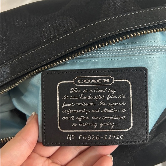 Coach 12910 Optic Lurex Signature Black Studded Satchel - Picture 12 of 12